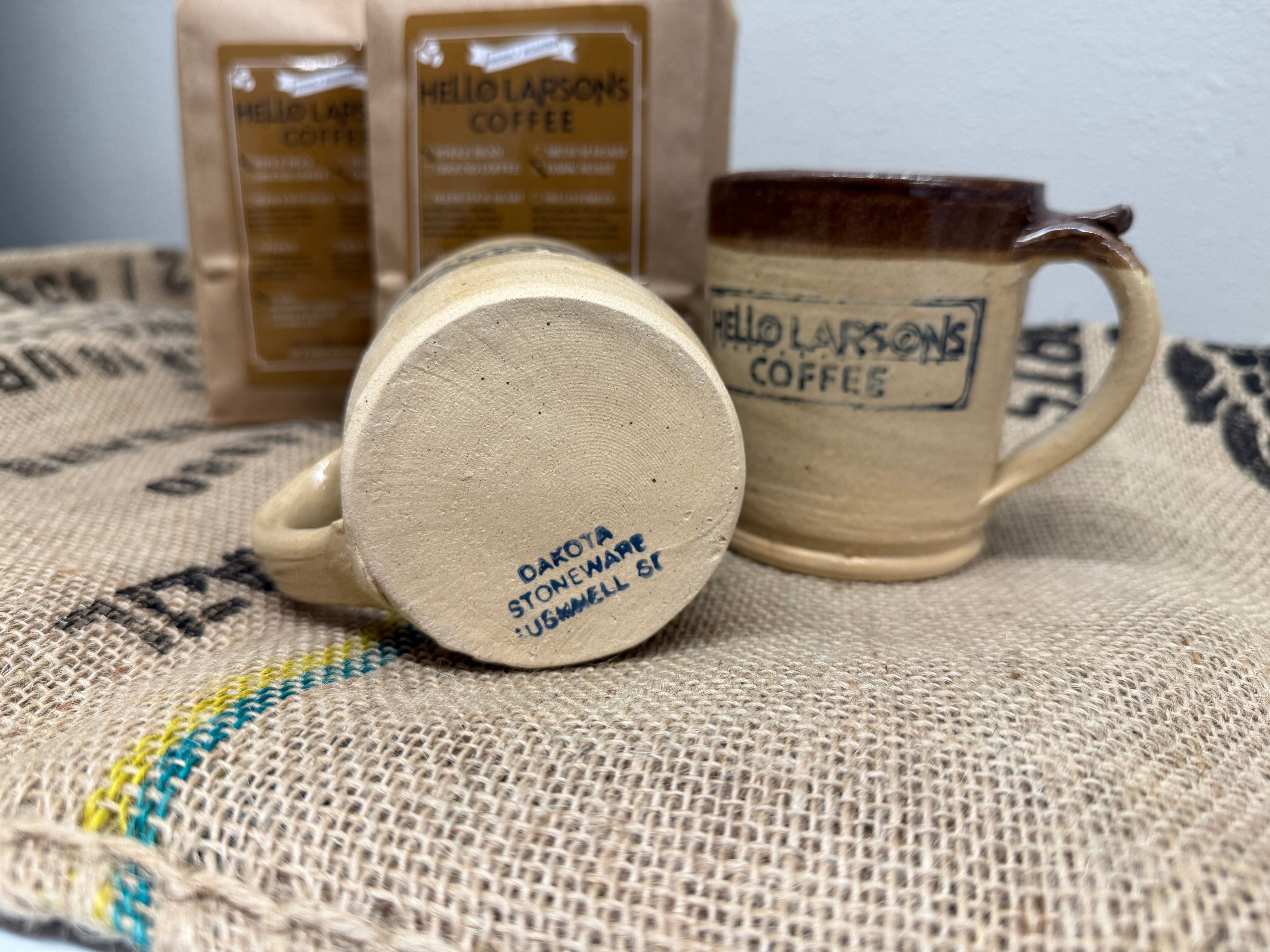 Hello Larsons Coffee Mugs