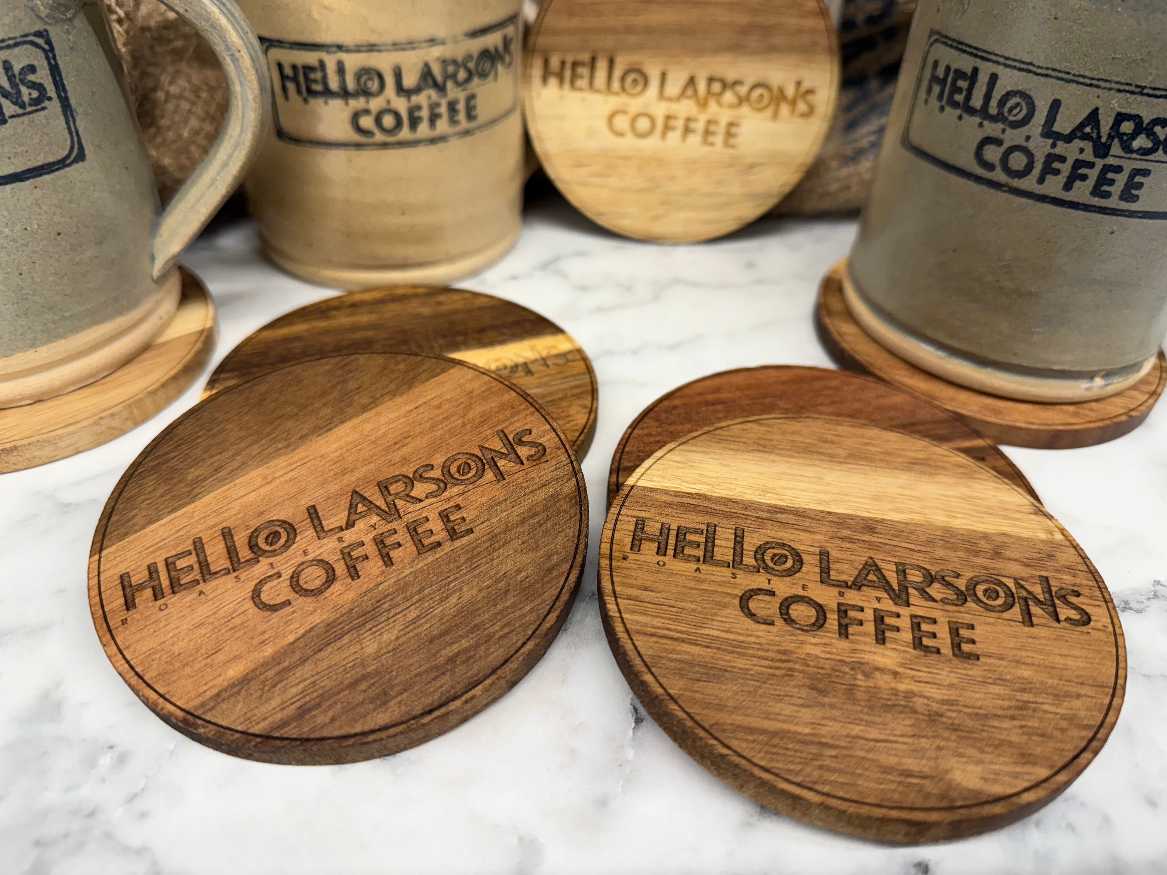 Hello Larsons Coasters